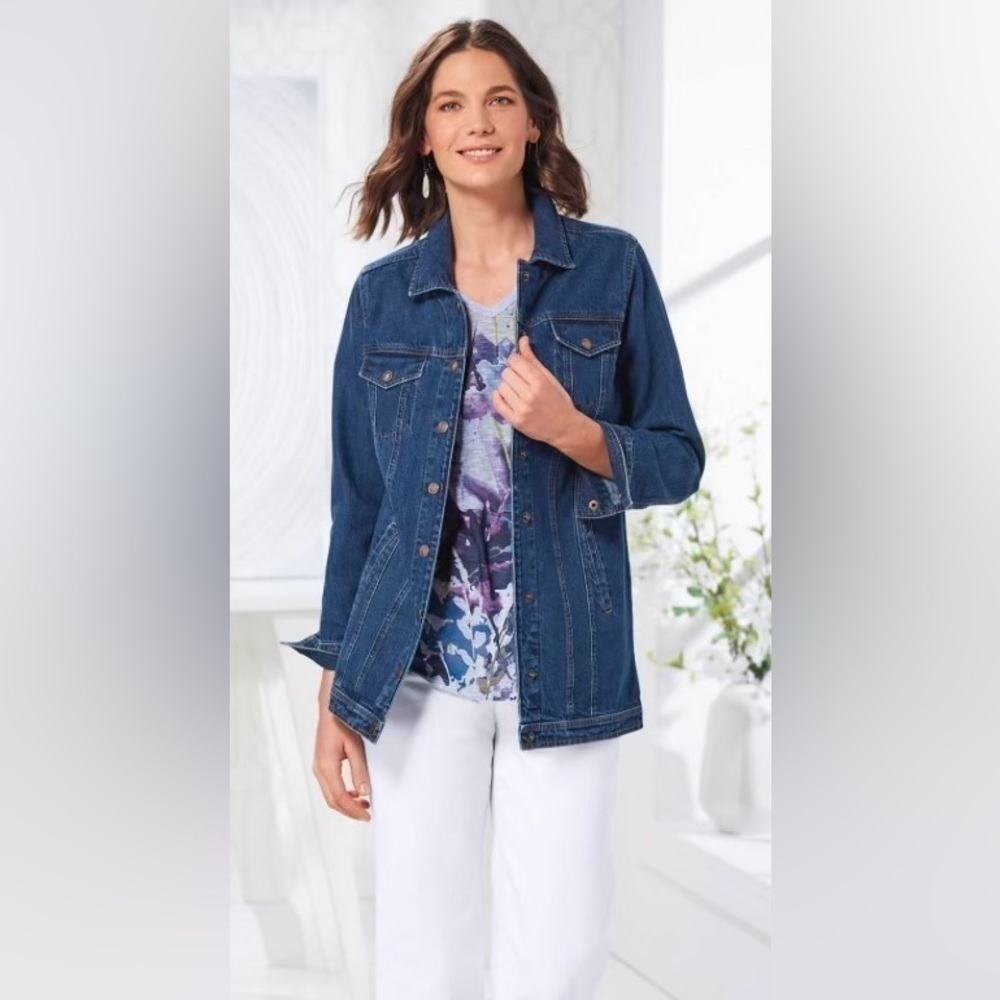 NorthStyle Women’s Classic Long Denim Jacket Size S